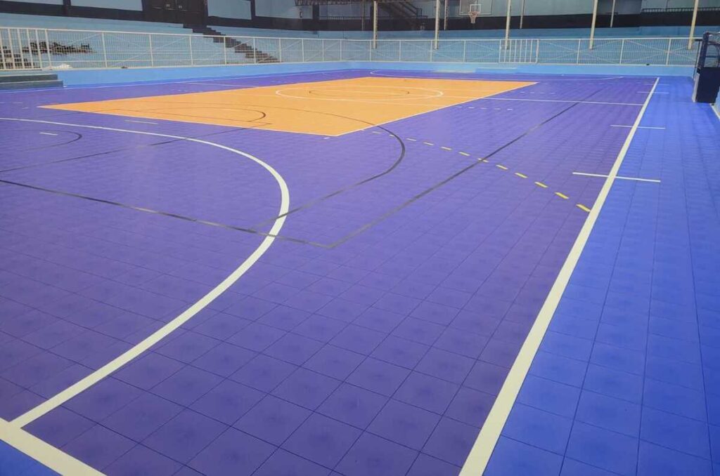 quadra de handebol completa para incentivo ao esporte